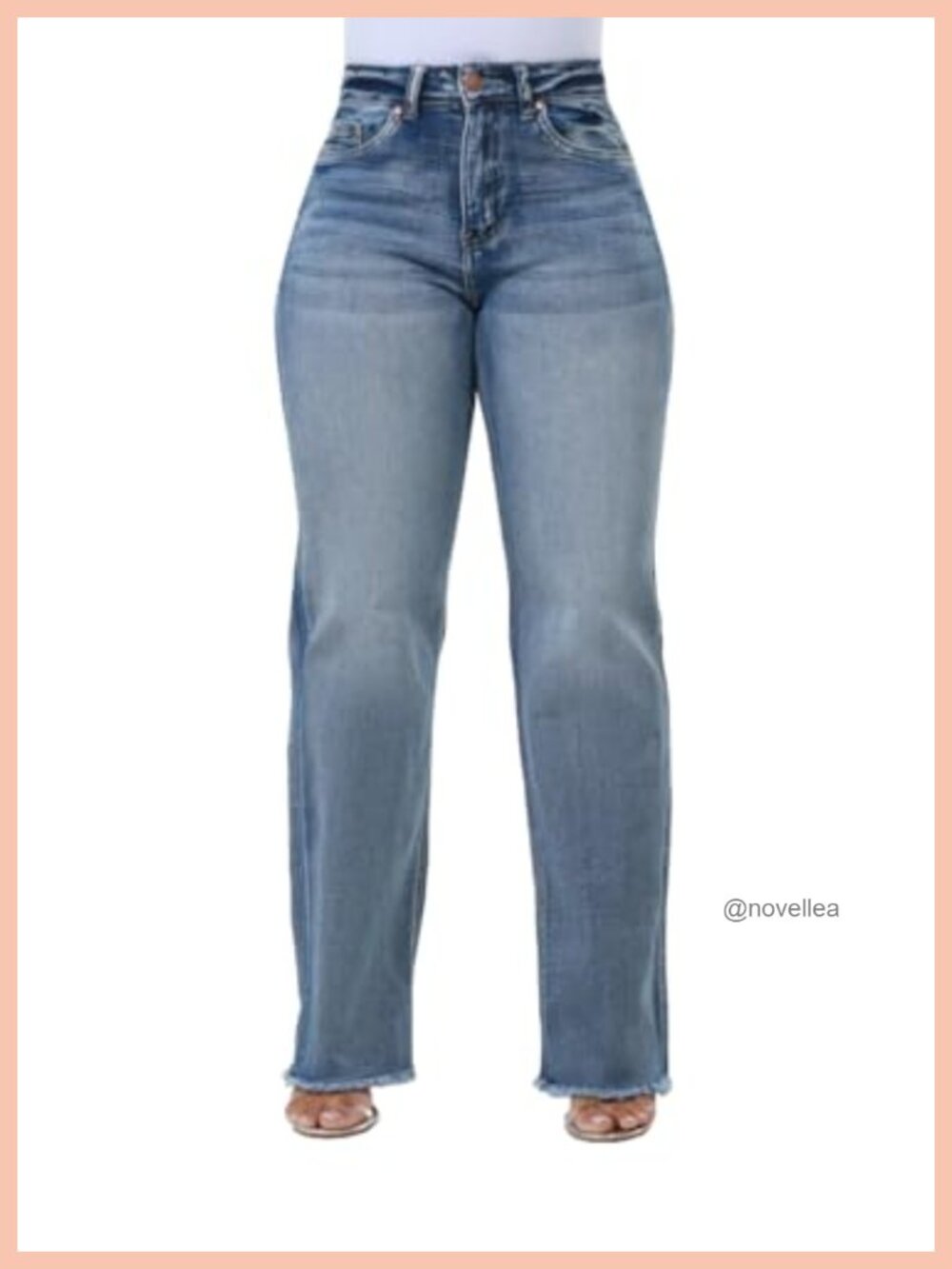 Wide Leg Baggy Straight Jeans High Waisted Stretch Denim Pants